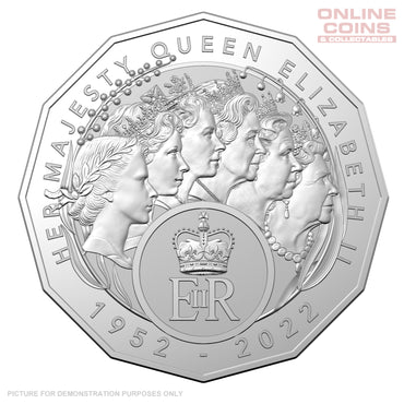 2023 50c CuNi Uncirculated Carded Coin - Elizabeth Regina HM Queen Elizabeth II Commemoration