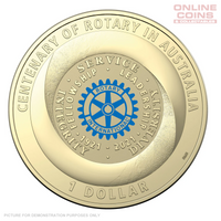 2021 $1 Coloured Uncirculated Coin - Centenary Of Rotary In Australia