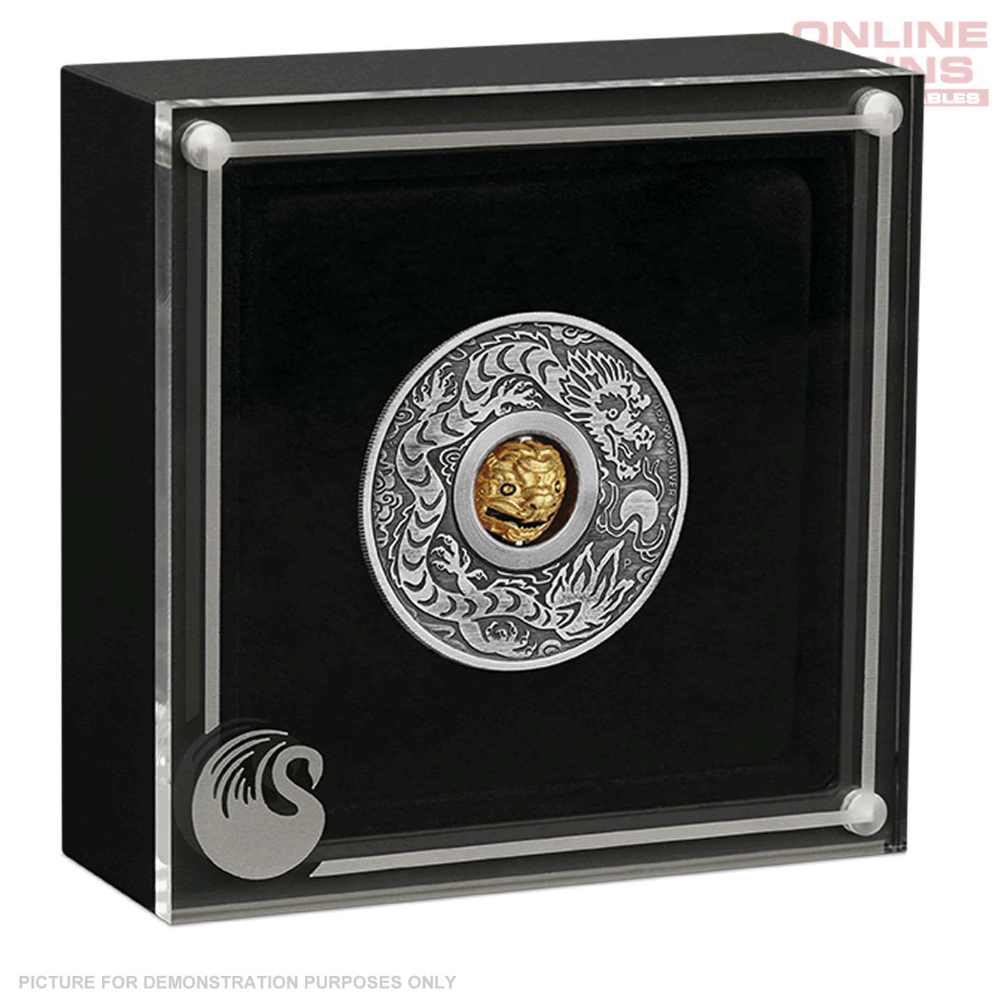 2024 Perth Mint Year Of The Dragon Rotating Charm 1oz Silver Antiqued Coin