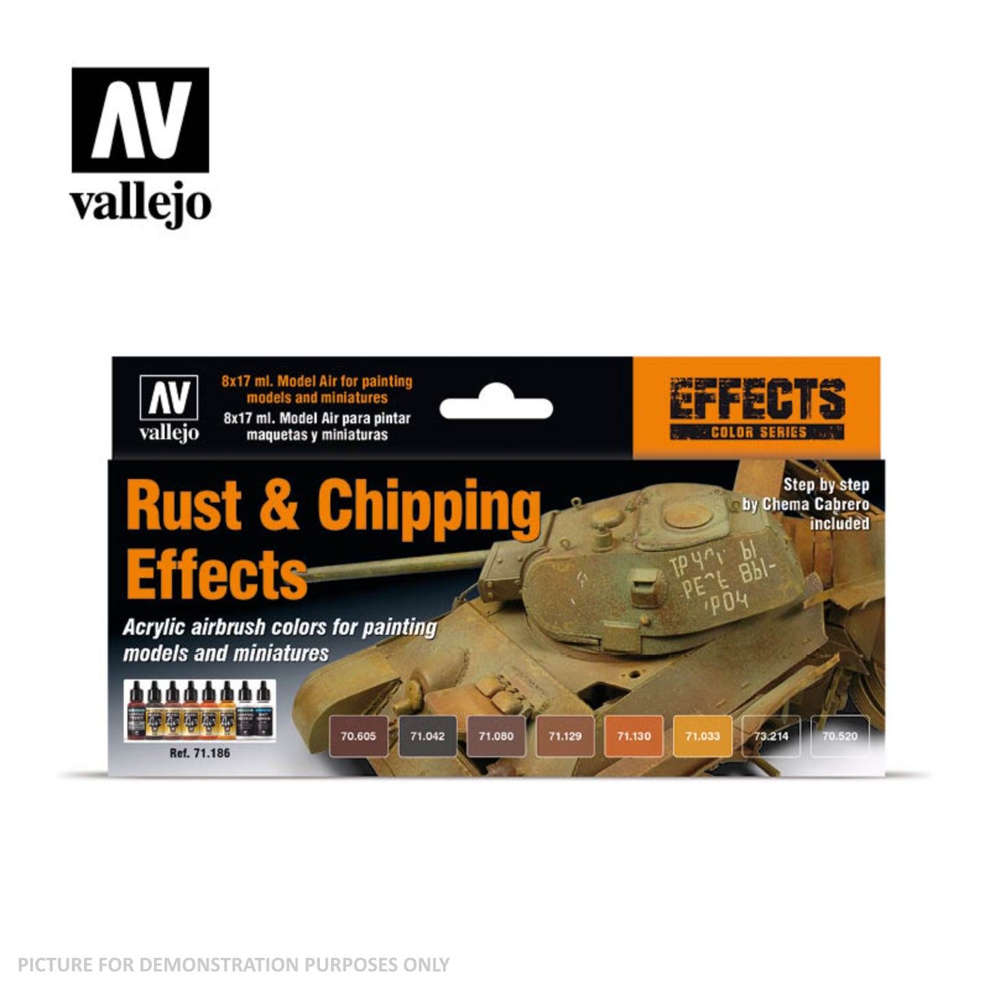 Vallejo Model Air - Effects 8 Colour Set Rust & Chipping Effects
