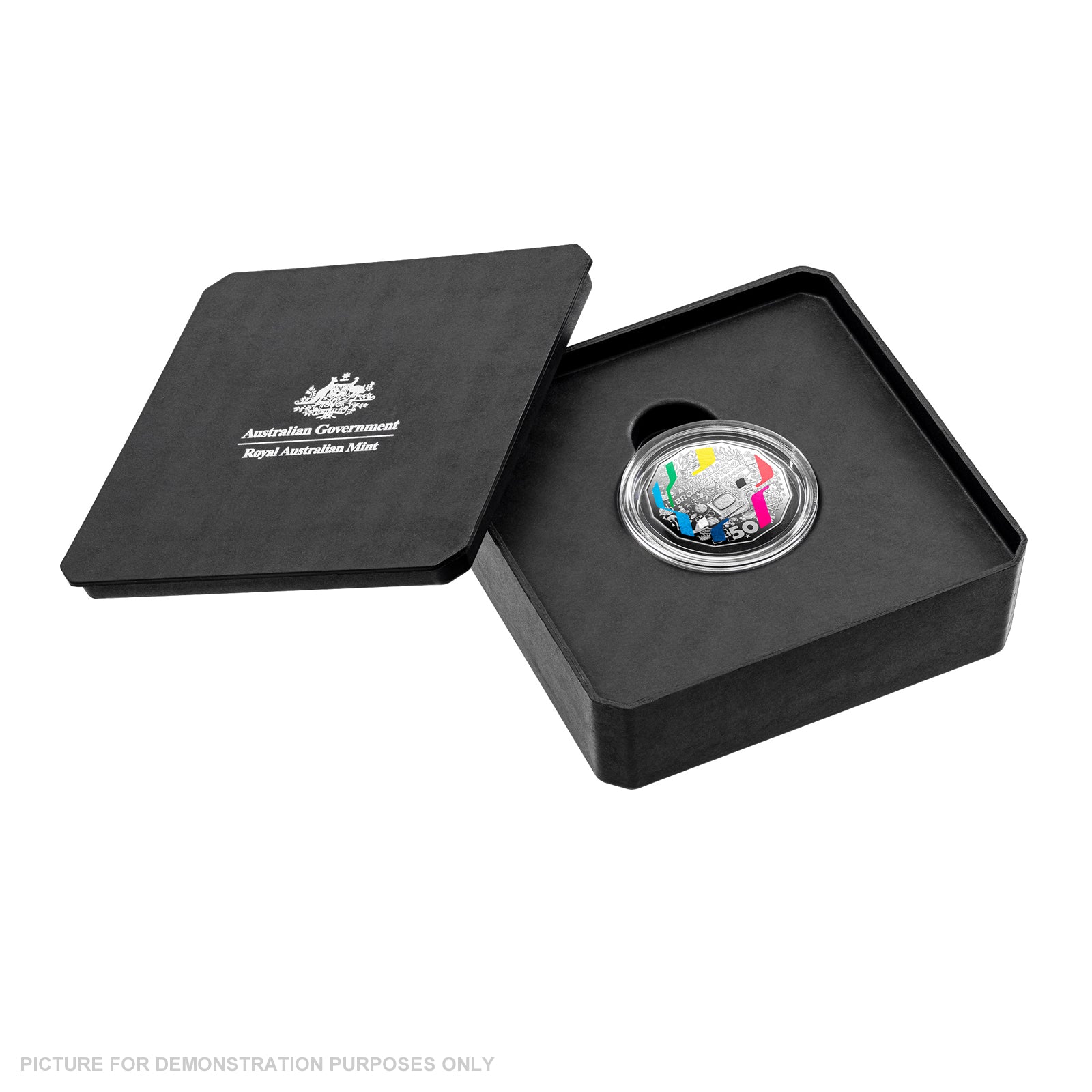 2026 RAM 50c Coloured Silver Proof Coin - First Television Broadcst 70th