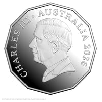2026 RAM 50c Coloured Silver Proof Coin - First Television Broadcst 70th