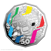 2026 RAM 50c Coloured Silver Proof Coin - First Television Broadcst 70th