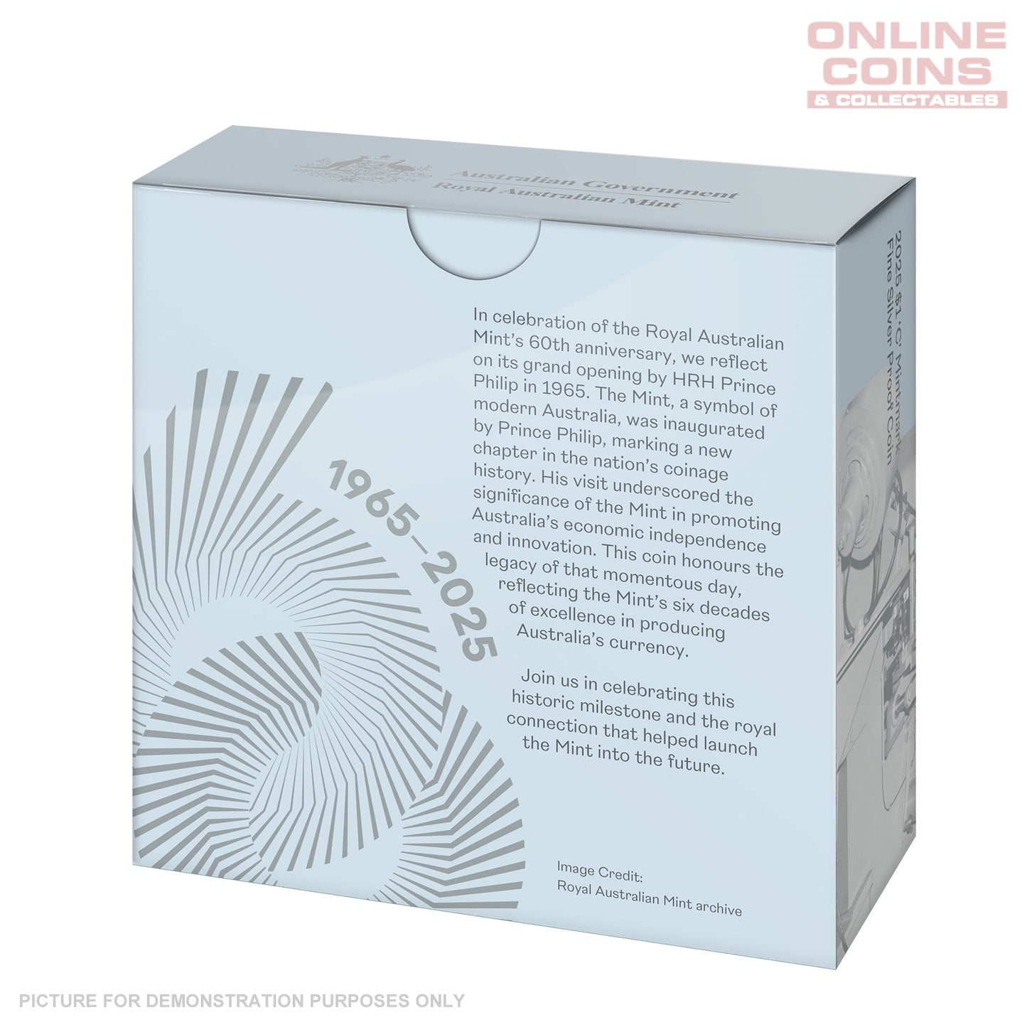 2025 $1 'C' Mintmark Fine Silver Proof Coin - 60th Anniversary of the Royal Australian Mint