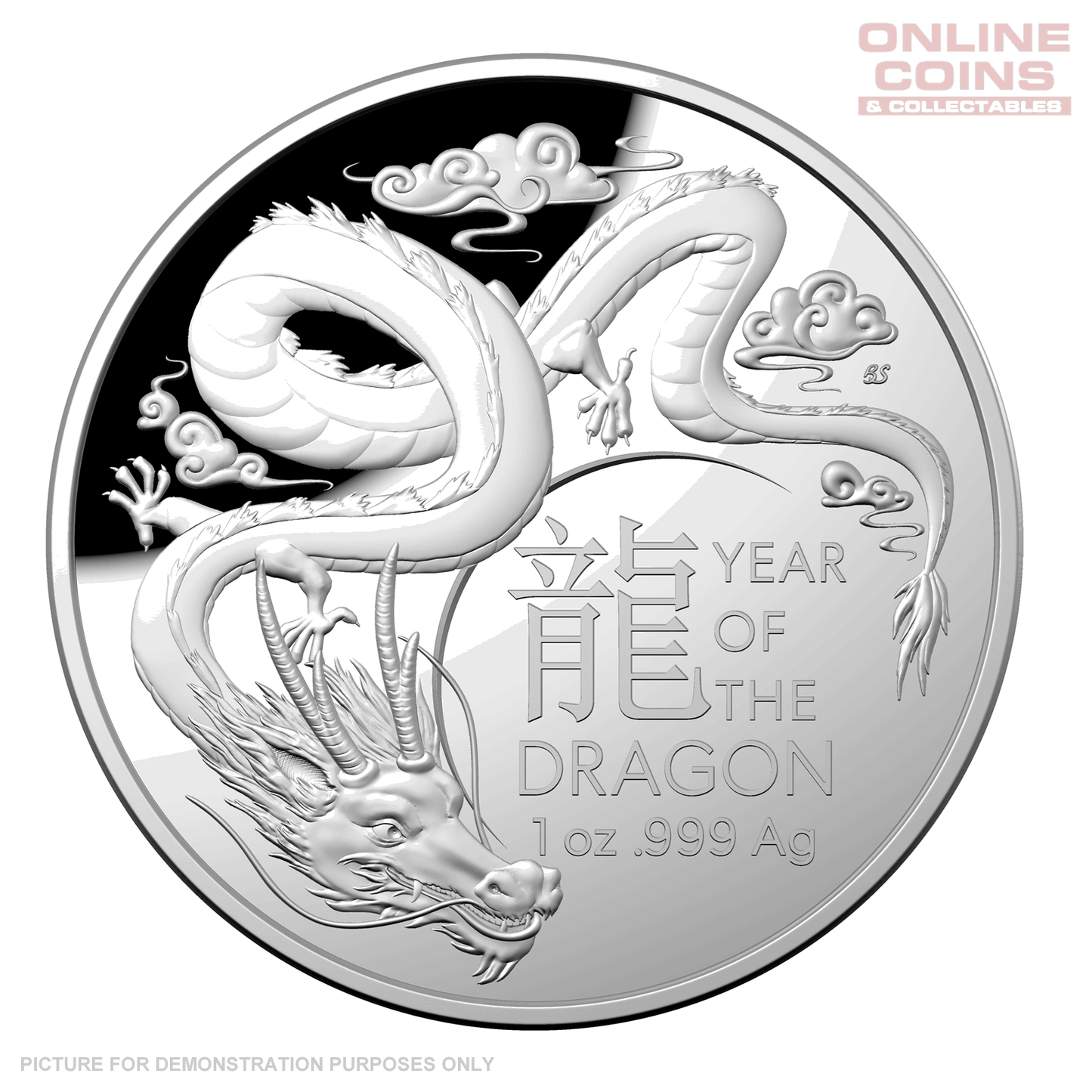 2024 RAM 1oz $5 Domed Fine Silver Proof Coin - Lunar Year Of The Dragon