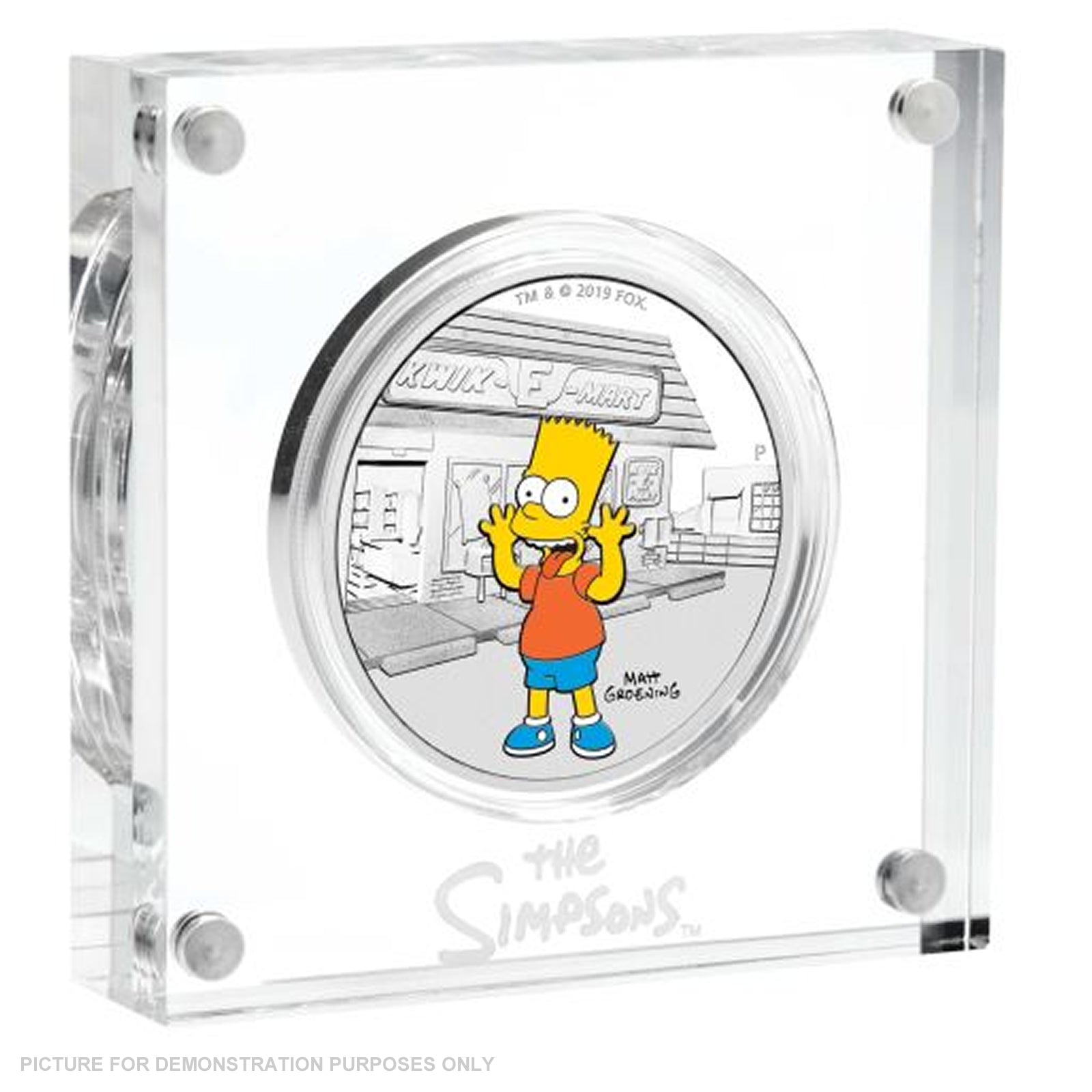 2019 - Perth Mint - Bart Simpson 1oz Coloured Silver Coin