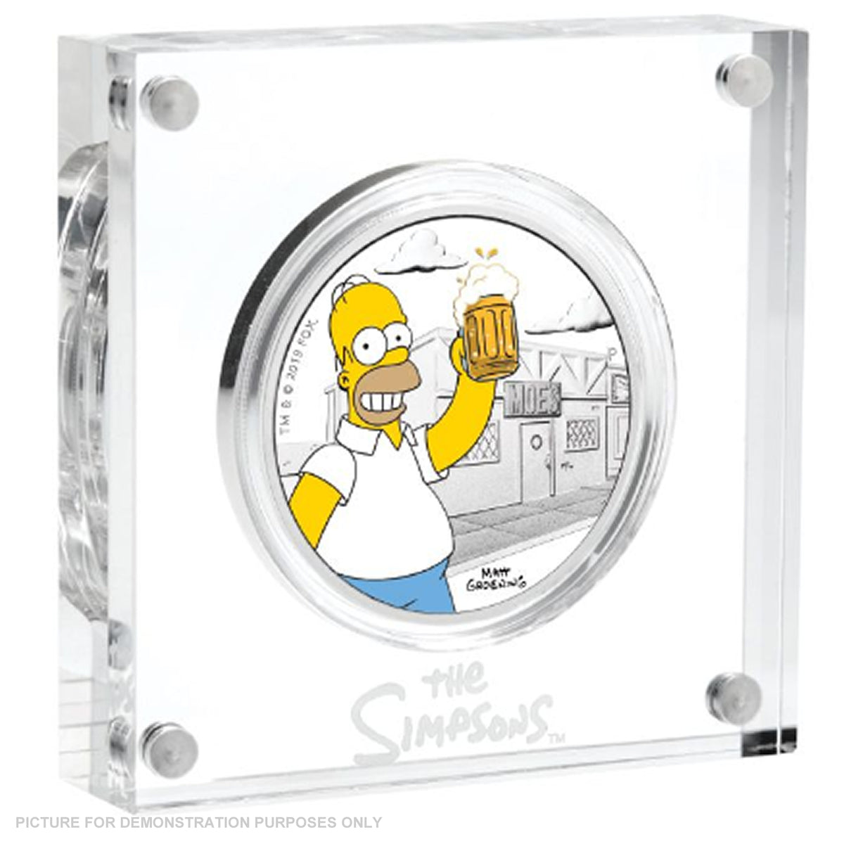 2019 - Perth Mint - Homer Simpson 1oz Coloured Silver Coin