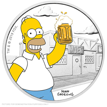 2019 - Perth Mint - Homer Simpson 1oz Coloured Silver Coin