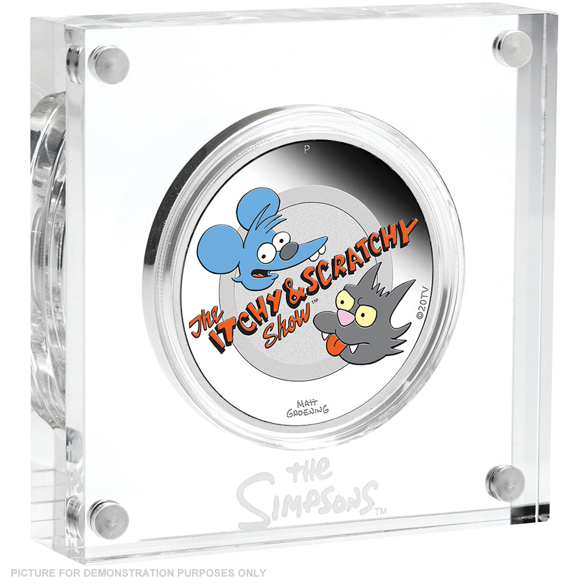 2021 - Perth Mint - Itchy and Scratchy 1oz Coloured Silver Coin