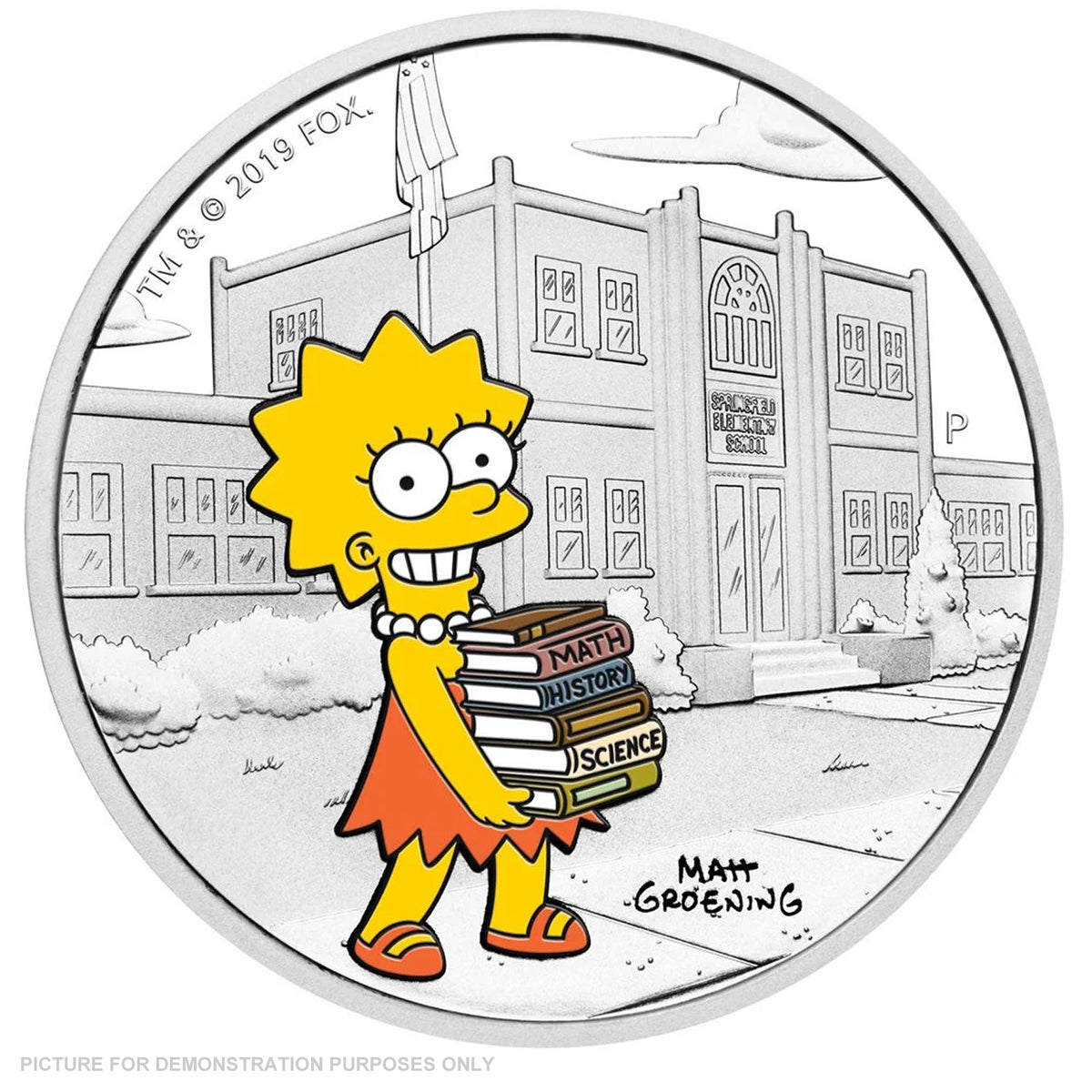 2019 - Perth Mint - Lisa Simpson 1oz Coloured Silver Coin