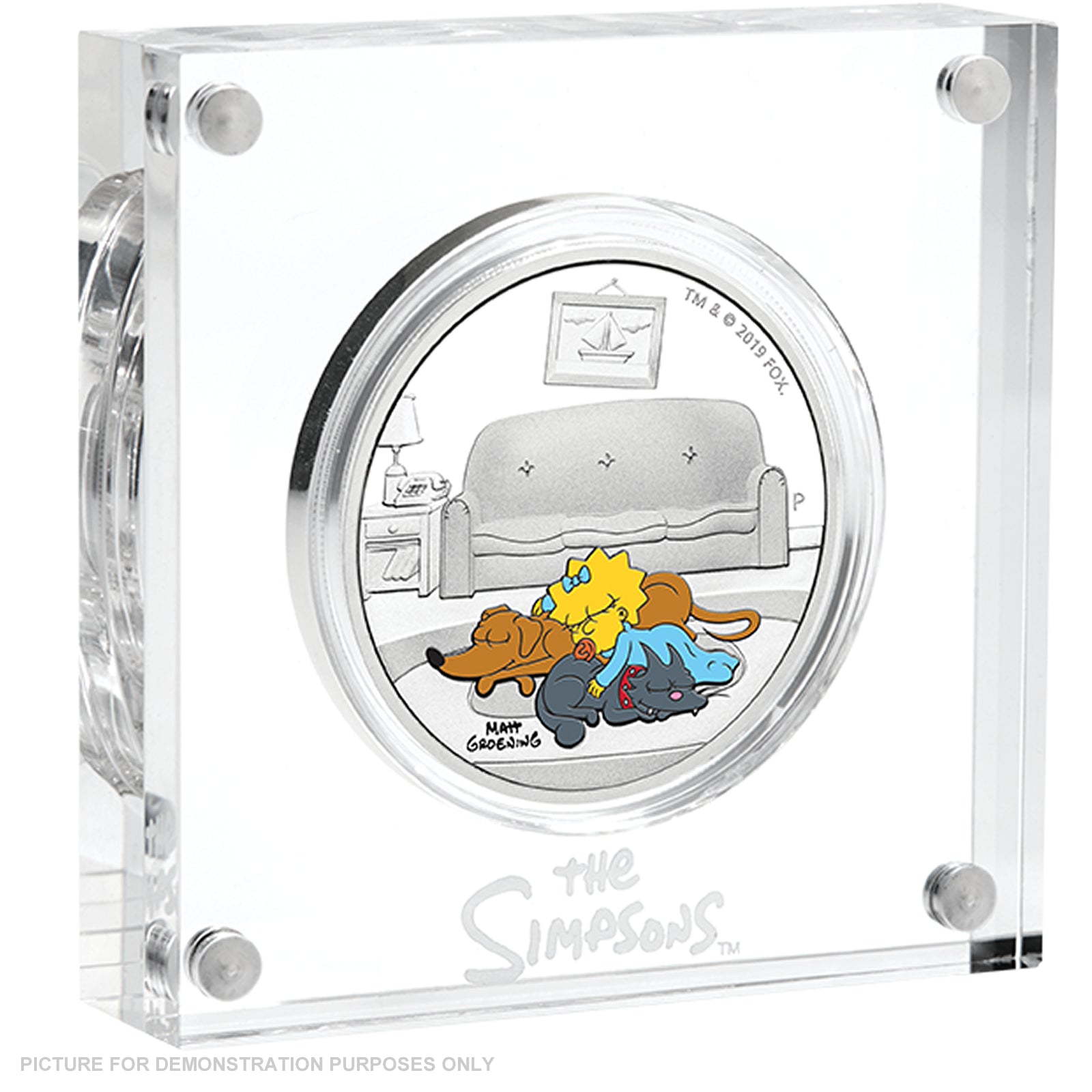 2019 - Perth Mint - Maggie Simpson 1oz Coloured Silver Coin