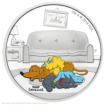 2019 - Perth Mint - Maggie Simpson 1oz Coloured Silver Coin