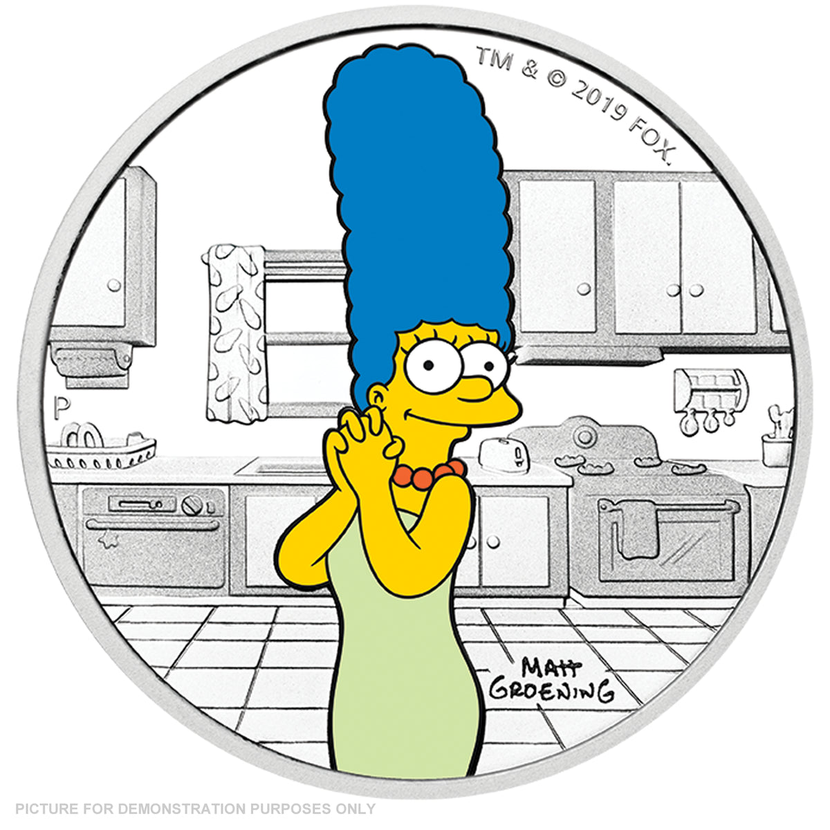 2019 - Perth Mint - Marge Simpson 1oz Coloured Silver Coin