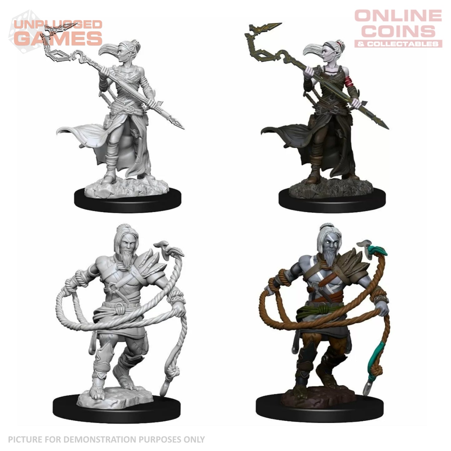 Magic the Gathering Unpainted Miniatures - Stoneforge Mystic & Kor Hookmaster (Fighter, Rogue, Wizard)