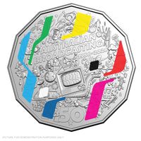 2026 RAM 50c Coloured Uncirculated Coin - First Television Broadcst 70th