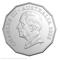 2026 RAM 50c Coloured Uncirculated Coin - First Television Broadcst 70th