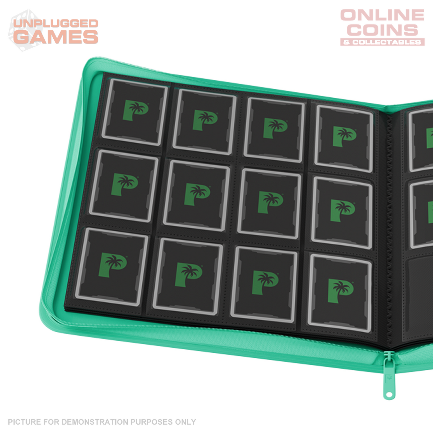 Palms Off Gaming Stealth 12 Pocket Zip Binder - TURQUOISE