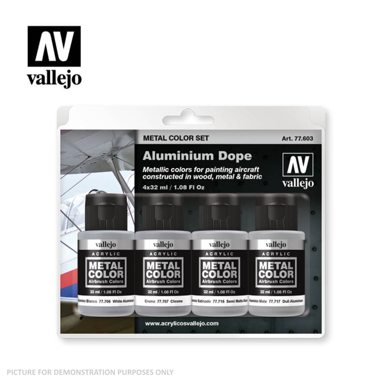 Vallejo Metal Colour - Aluminium Dope 4 Colour Acrylic Paint Set