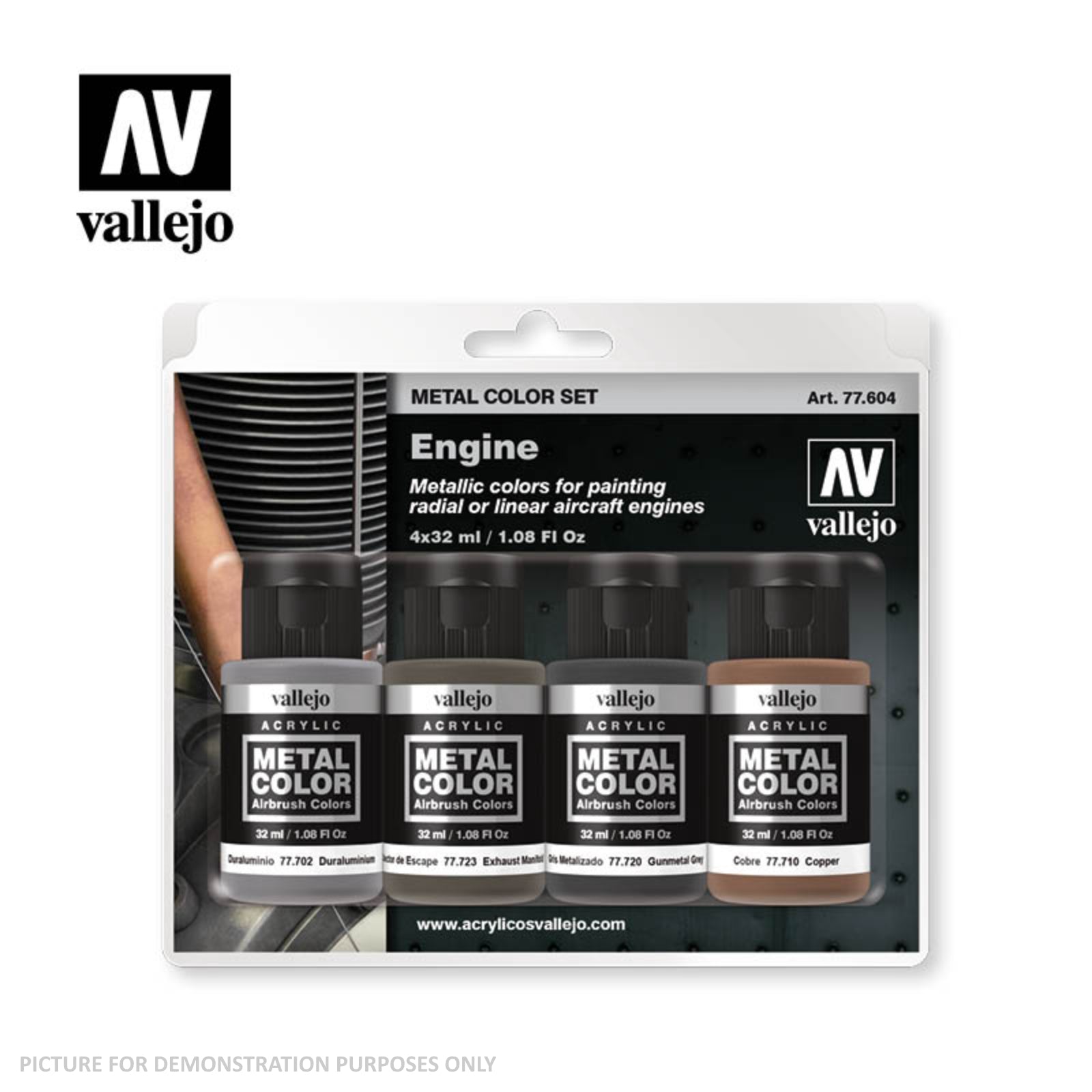 Vallejo Metal Colour - Engine 4 Colour Acrylic Paint Set