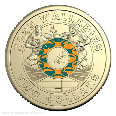 2025 $2 Wallabies & Wallaroos - 2$ Coloured Uncirculated Two Coin Set