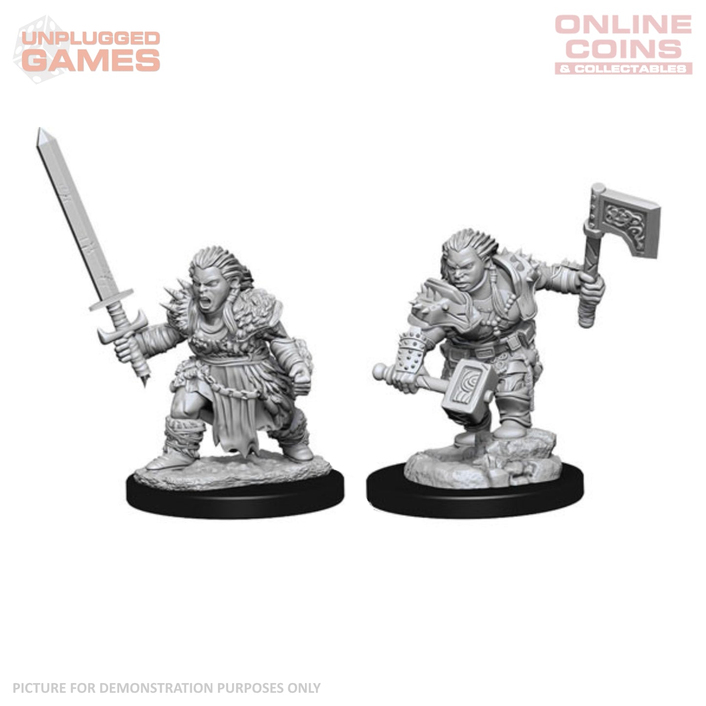 Pathfinder Deep Cuts Unpainted Miniatures - Female Dwarf Barbarian