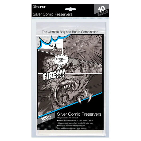 Ultra Pro SILVER Comic Preserver 7-1/4' X 10 1/2' - Packet of 10