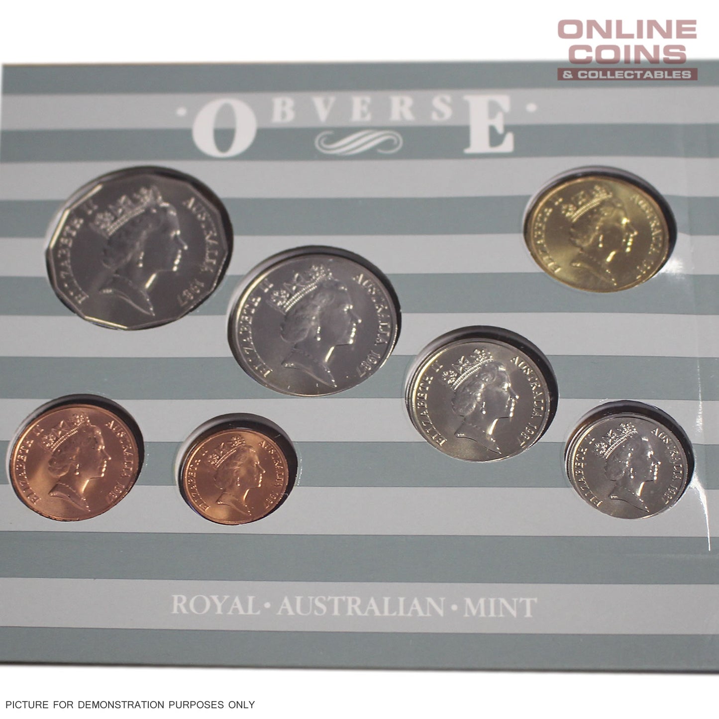 1987 Seven Coin Uncirculated Year Set - Rarer Coins