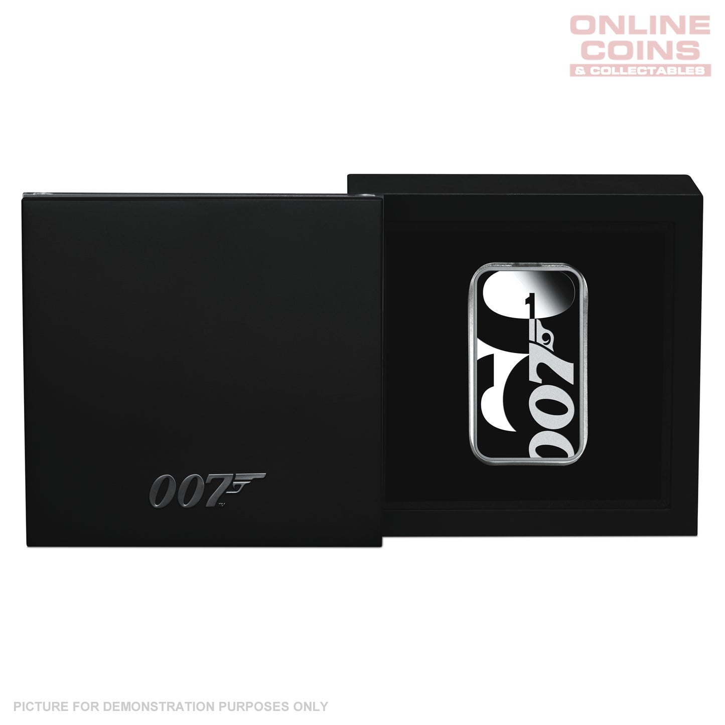 2022 Perth Mint - 60 Years of Bond - 1oz Silver proof Coloured Rectangular Coin