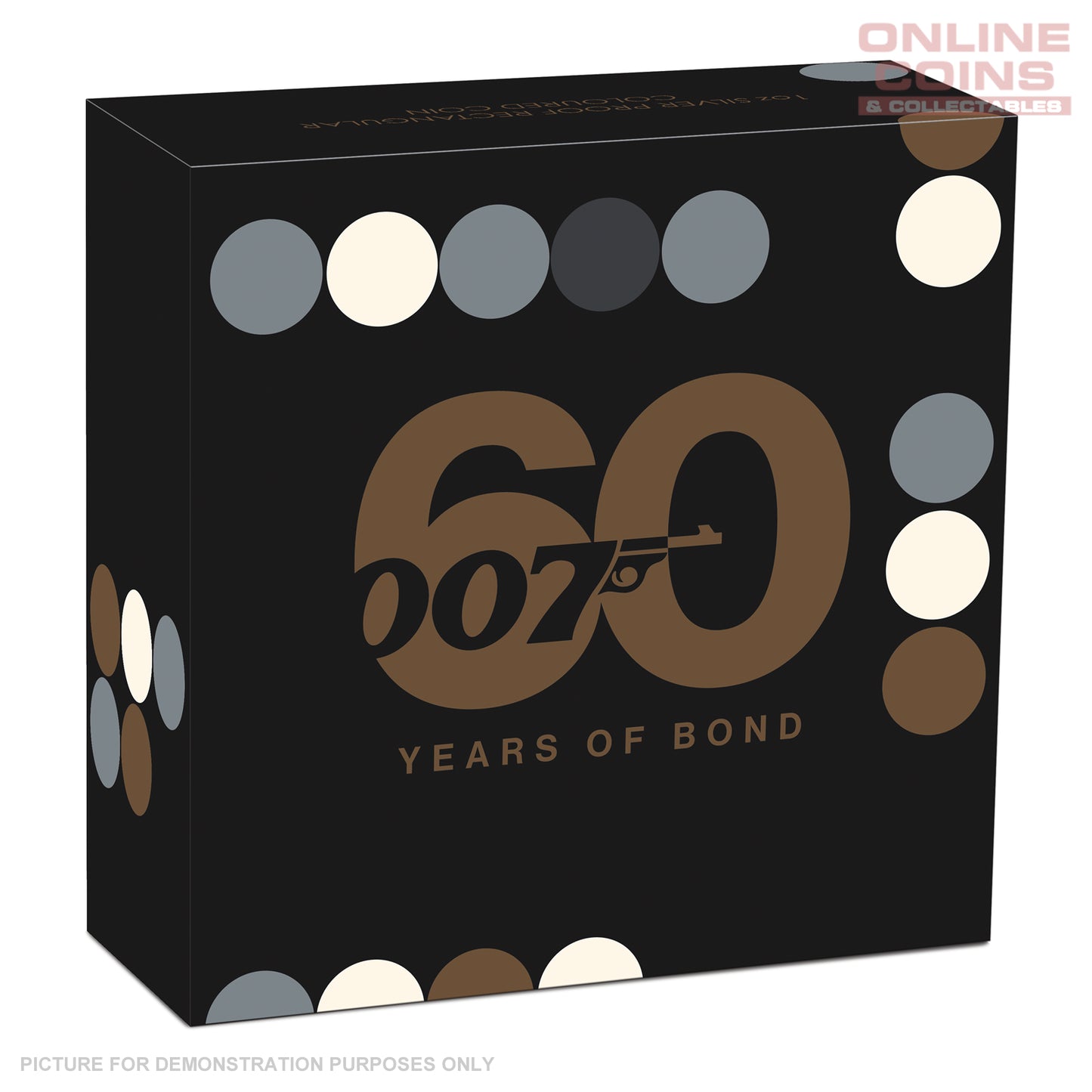 2022 Perth Mint - 60 Years of Bond - 1oz Silver proof Coloured Rectangular Coin