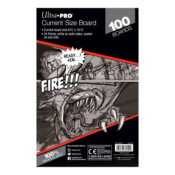 Ultra Pro CURRENT SIZE Comic Backing Boards - PACK OF 100