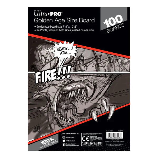 Ultra Pro GOLDEN SIZE Comic Backing Boards - PACK OF 100