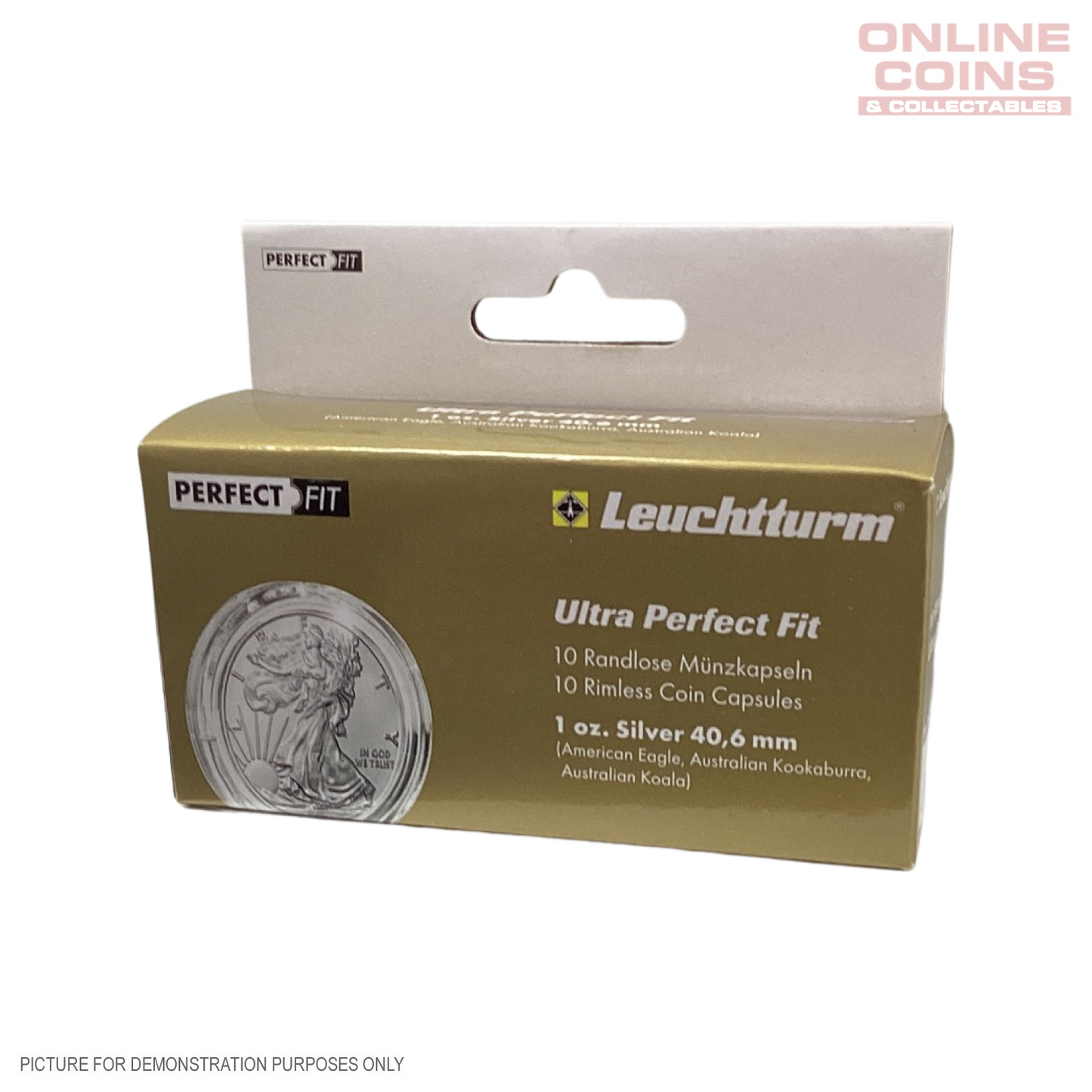 Lighthouse ULTRA PERFECT FIT 40.6mm Coin Capsules - Suit 1oz Silver American Eagle