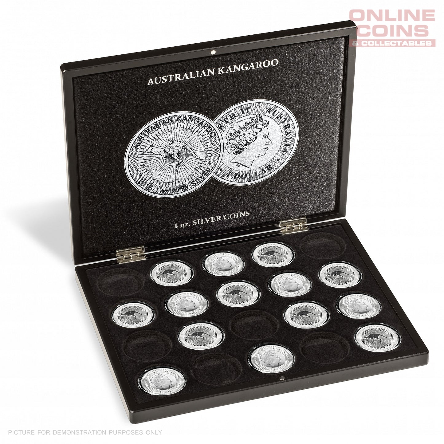 Lighthouse Presentation Case for 20 Kangaroo Silver Coins in Capsules - Black