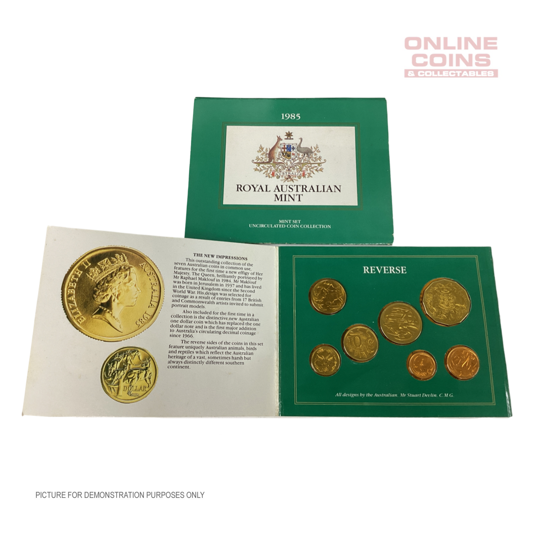 1985 Uncirculated Coin Set - Yellow Plastic