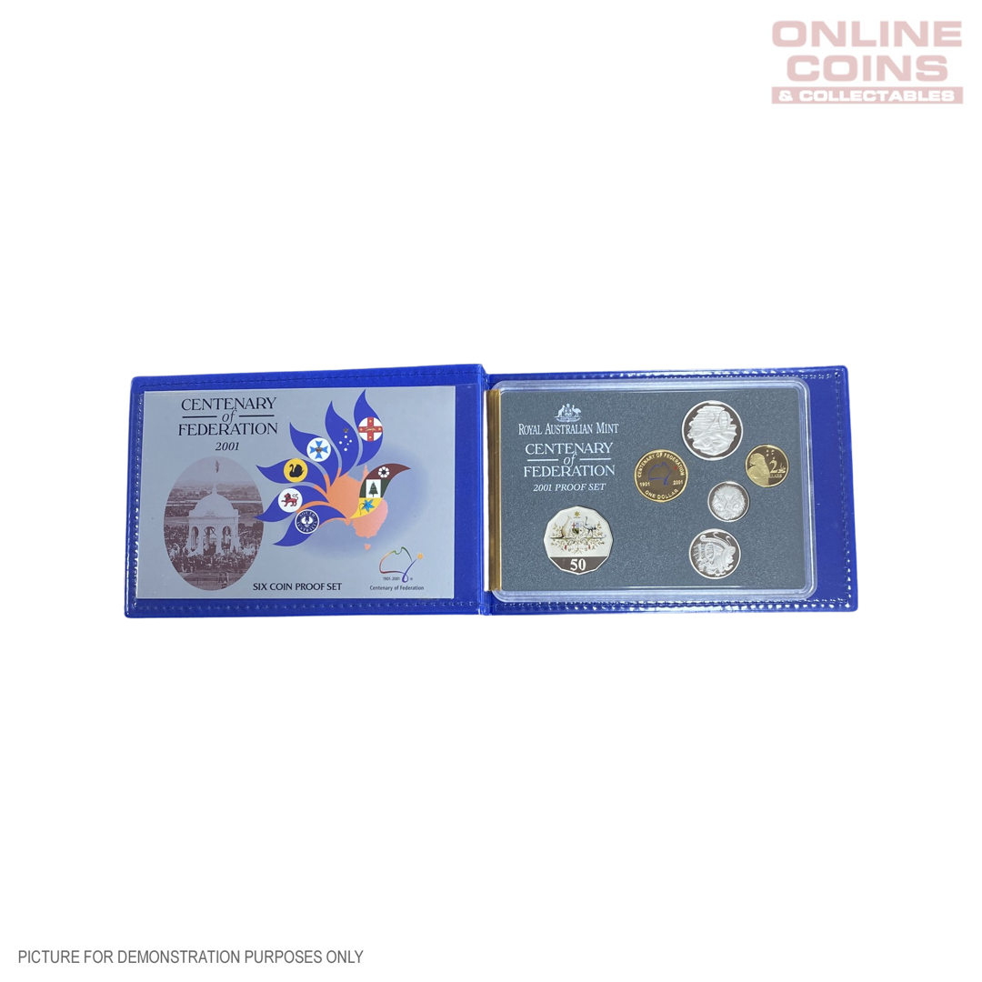 2001 Royal Australian Mint Six Coin PROOF Year Set - Centenary of Federation