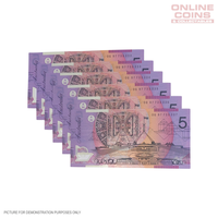 1997 McFarlane Evans Australian $5 Polymer Notes - Six Consecutive Uncirculated RADAR + REPEAT