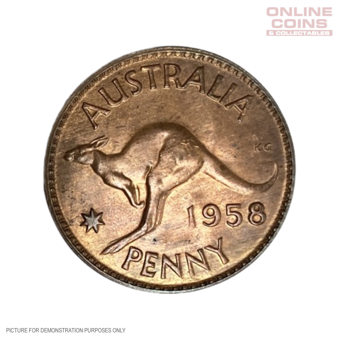1958 Australian Penny - Melbourne Mint - Choice Uncirculated