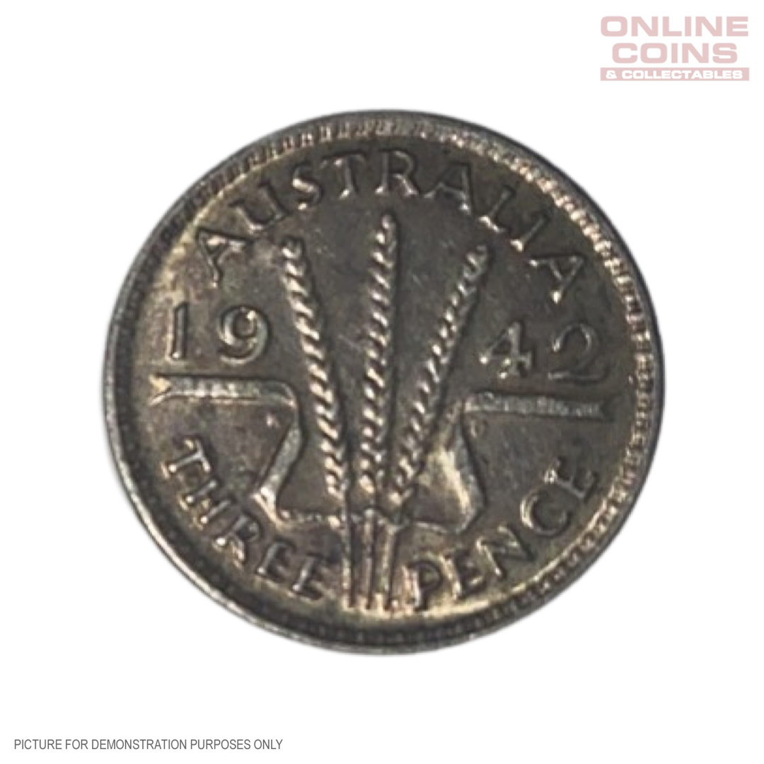 1942 Australian Threepence - Melbourne Mint - Graded VF