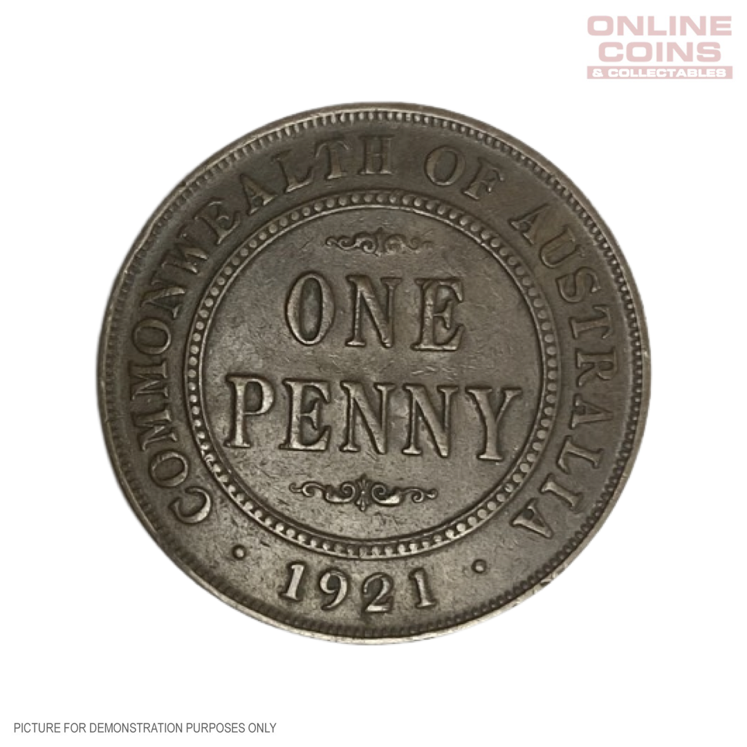 1921 Australian Penny - Graded VF
