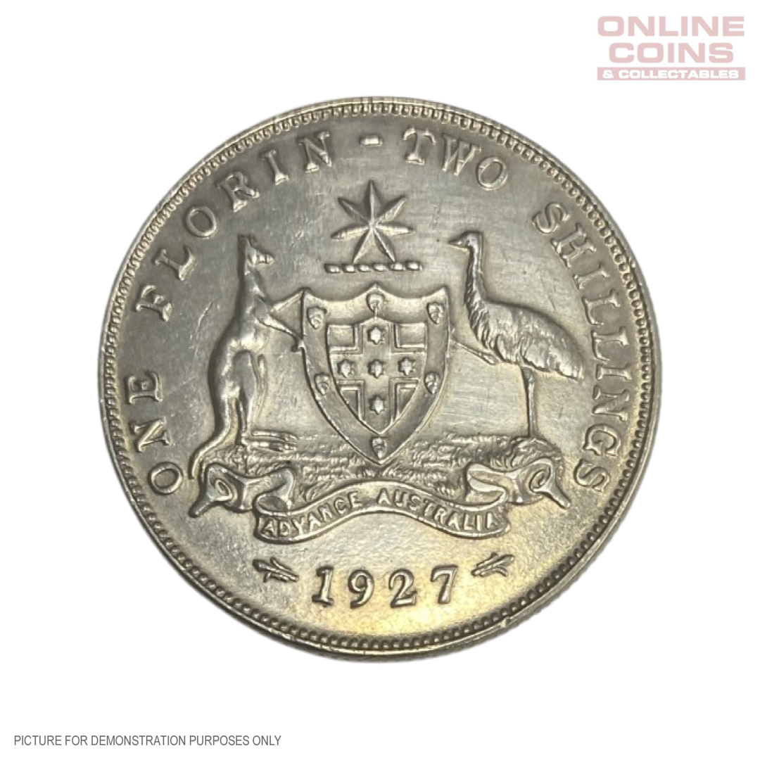 1927 Australian Florin - Almost Uncirculated