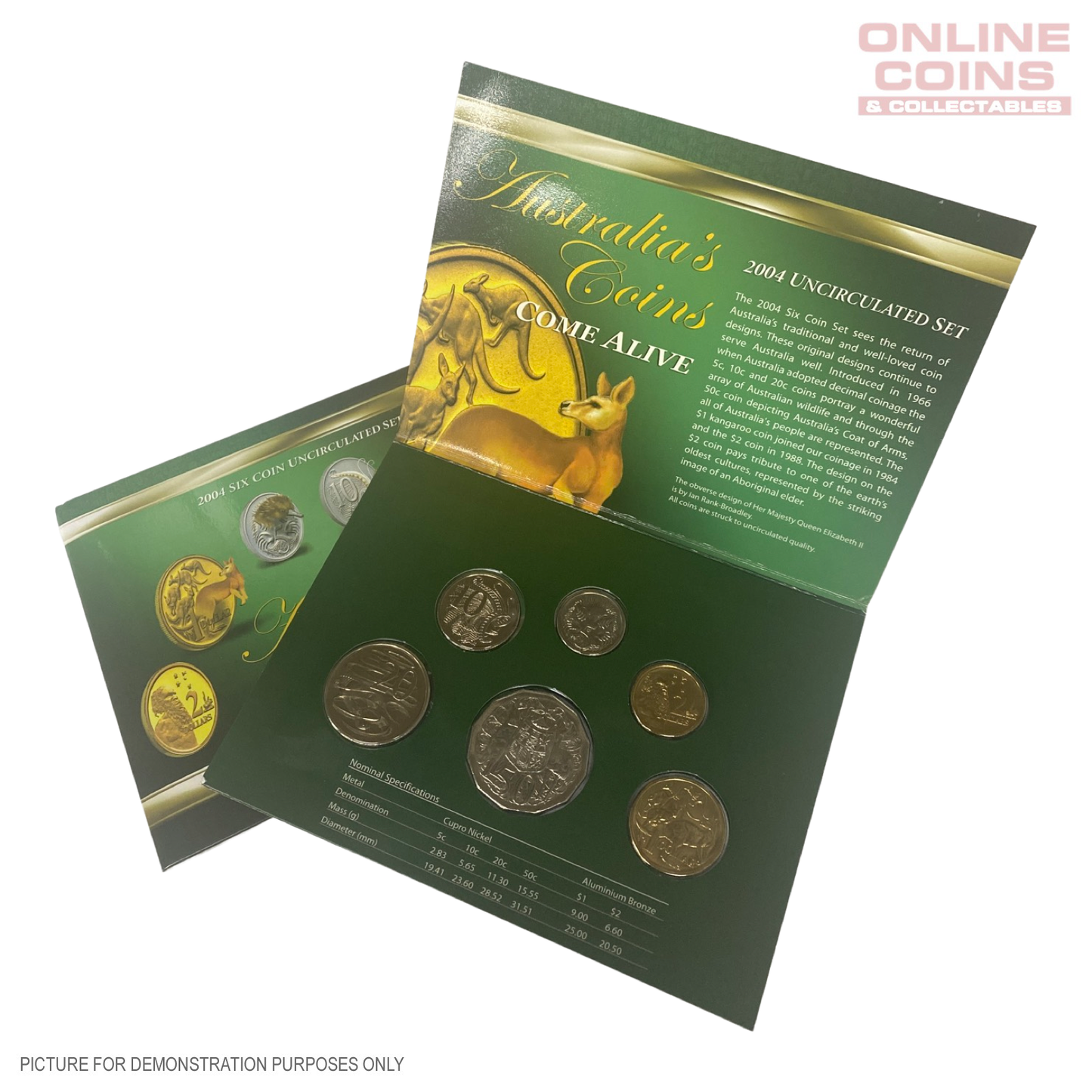 2004 Six Coin Uncirculated Year Set  - Australia's Coins Come Alive
