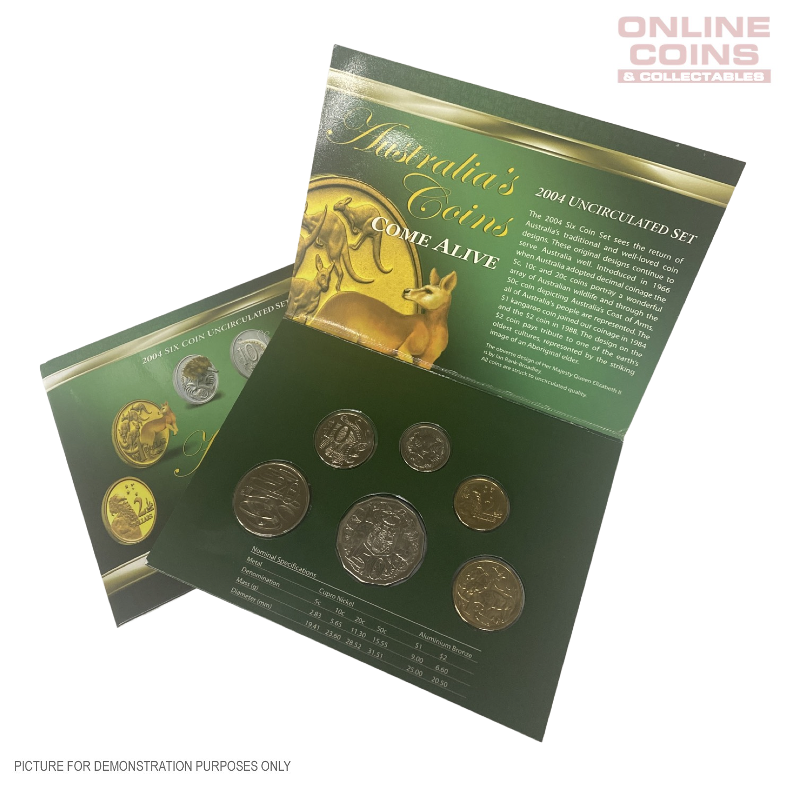 2004 Six Coin Uncirculated Year Set  - Australia's Coins Come Alive