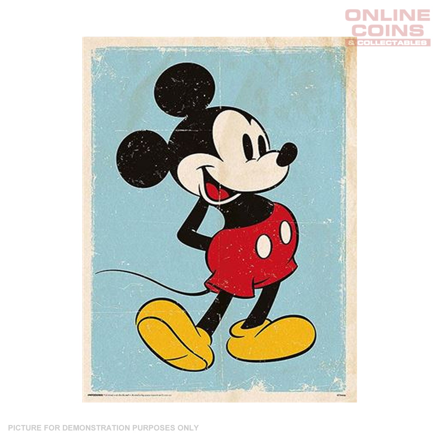 Disney Officially Licensed Art Print - Mickey Mouse Retro A3 Print