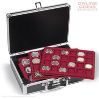Lighthouse BLACK Aluminium CARGO S6 Coin Case for 112 Coins With 6 mixed sized Trays