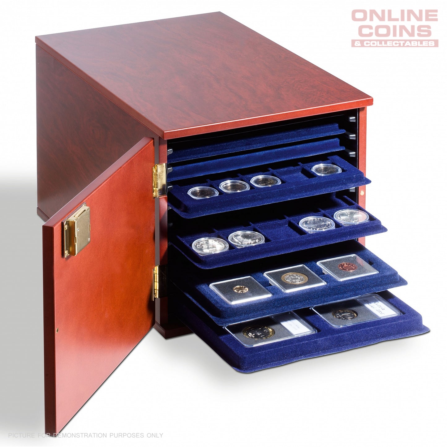 Lighthouse MAHOGANY MKAB10M Lockable Coin Case for up to 10 TAB Coin Trays