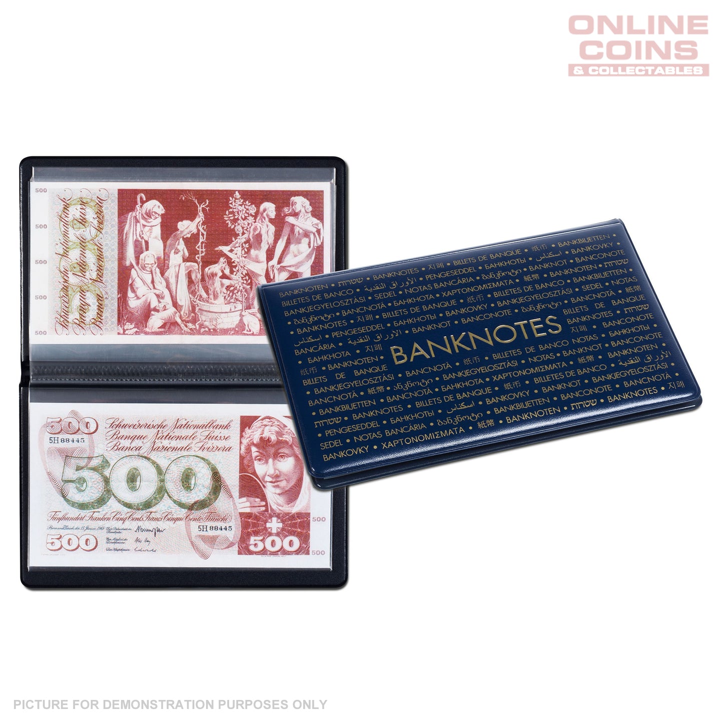 Lighthouse ROUTE Collectors Pocket Album for Larger Banknotes - Wallet with 20 Sleeves