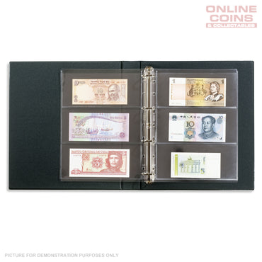 Lighthouse - Vario F Banknotes and Stamps Album With Slipcase, Pages and Black Interleaves - Black