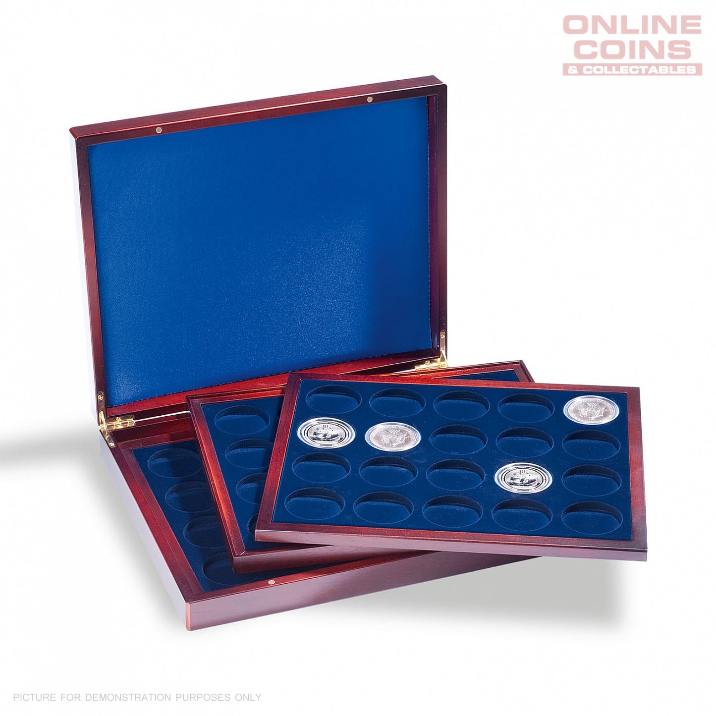 Lighthouse Presentation Case Volterra Trio Deluxe - Suits 60 Coins In Capsules up to 41mm