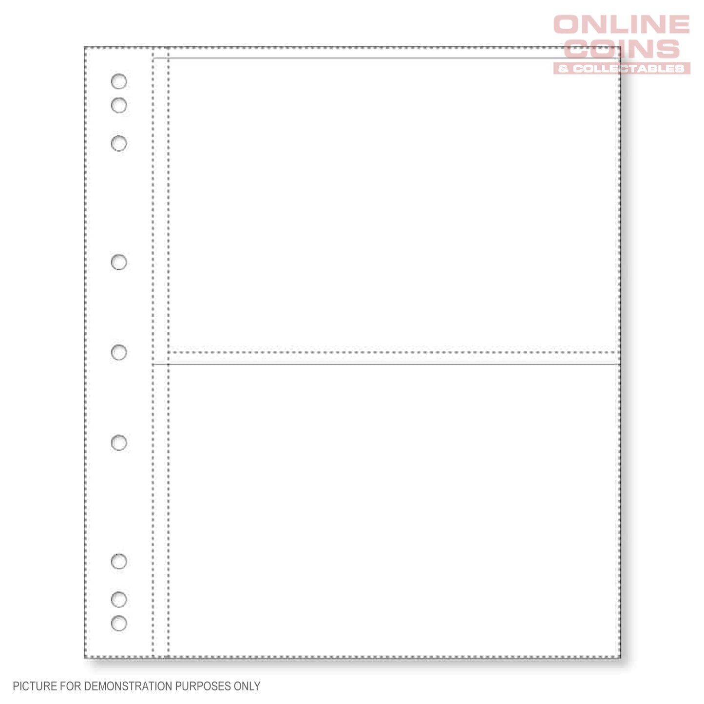 Renniks Banknote Album Plastic Refill Pages - 2 Pockets - Pack of 10