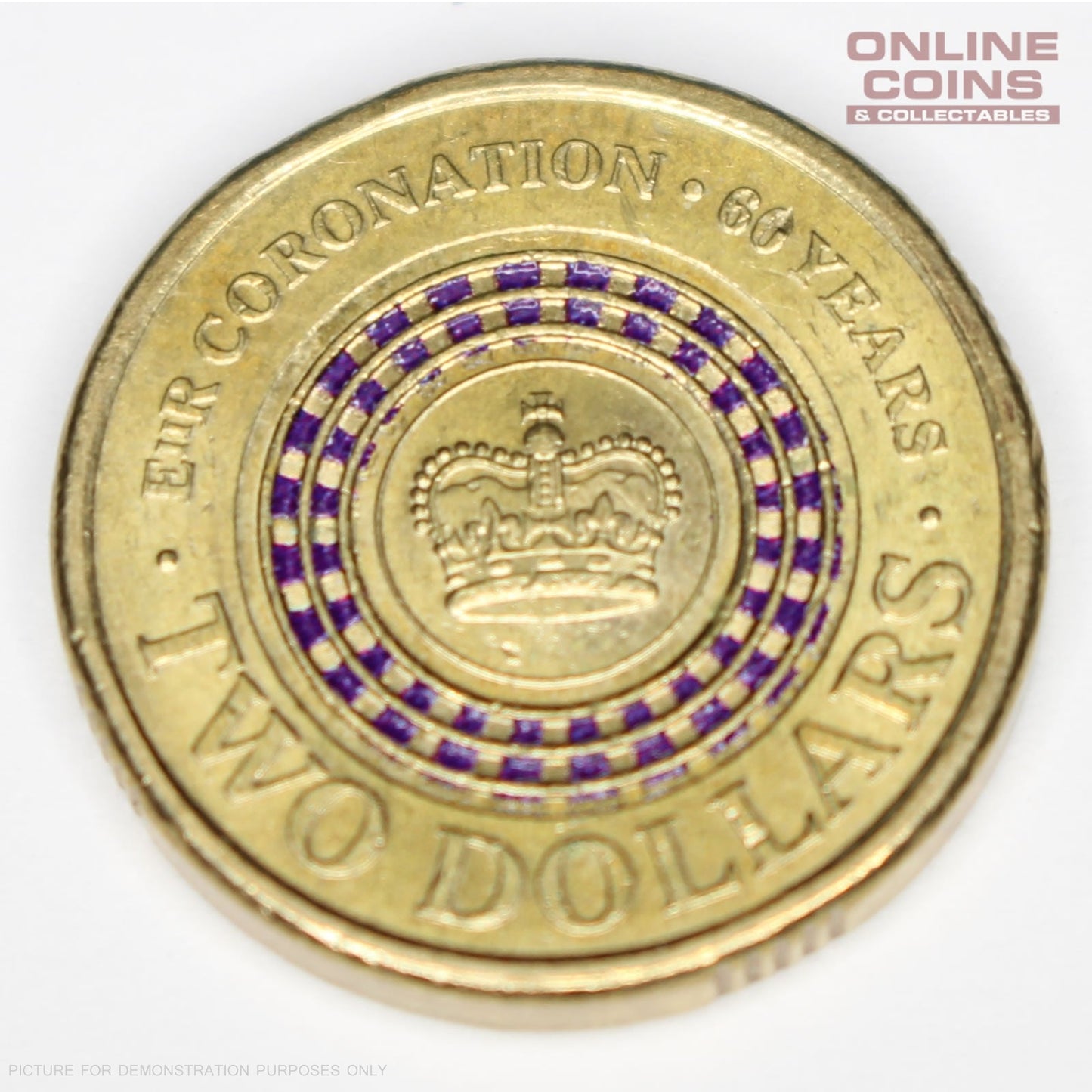 2013 RAM 60th Anniversary Queen Elizabeth II Purple Striped Coronation Loose Coin